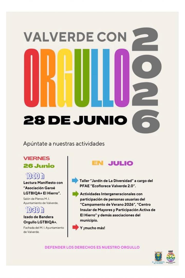 Valverde conmemora el Orgullo 2026 junto a la Asociación Garoé LGTBIQA+ El Hierro